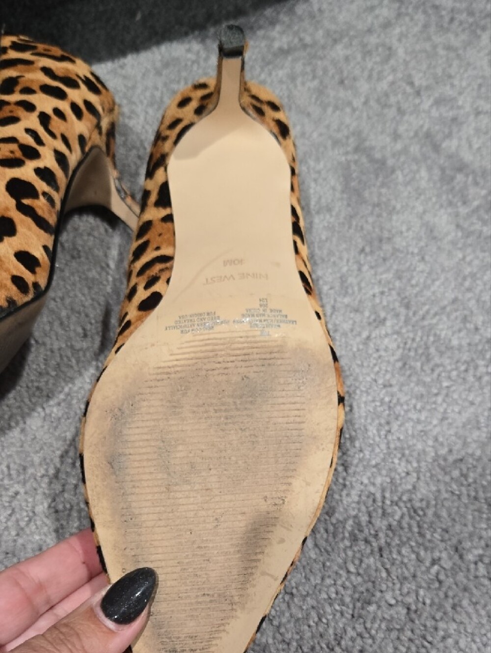 Nine West Leopard Spot Pointed Pumps - Tan & Black - Picture 8 of 9